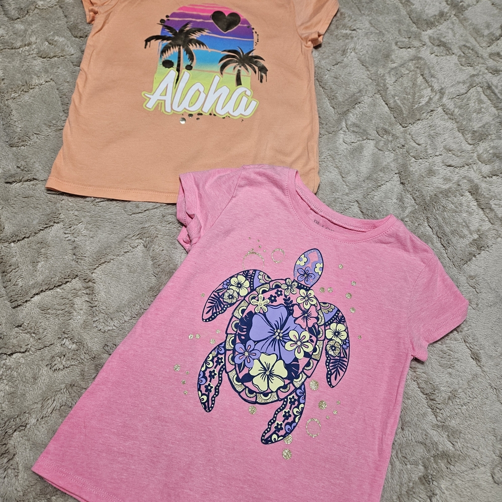 The Children's Place Pink Floral Turtle Tee